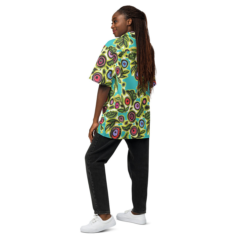 Thumbnail: Nevis Turquoise Unisex Aloha Shirt