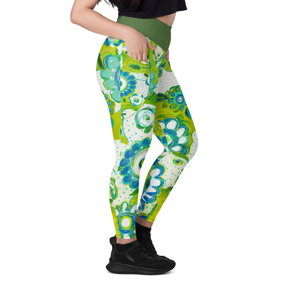 Thumbnail: Sea Glass REcycled-Poly Yoga Leggings w/Pockets