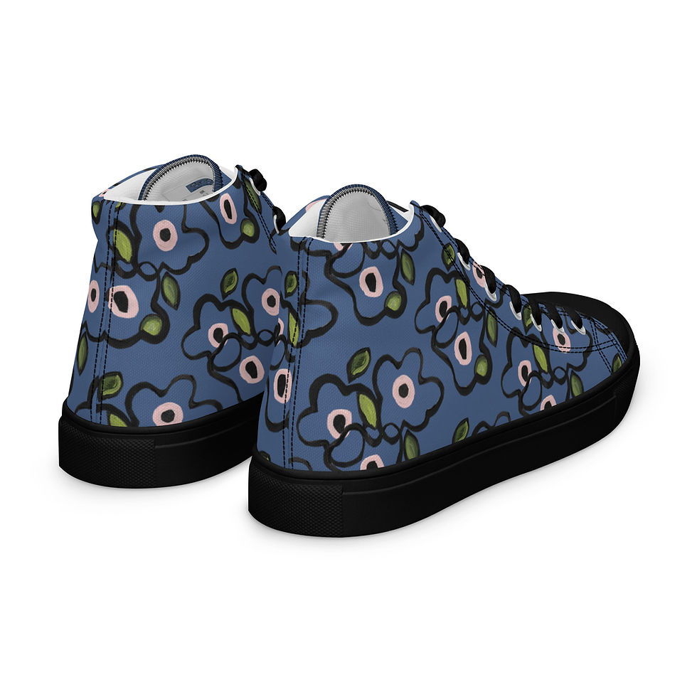 Thumbnail: Men's Kashmir Blue Tangles  High Tops