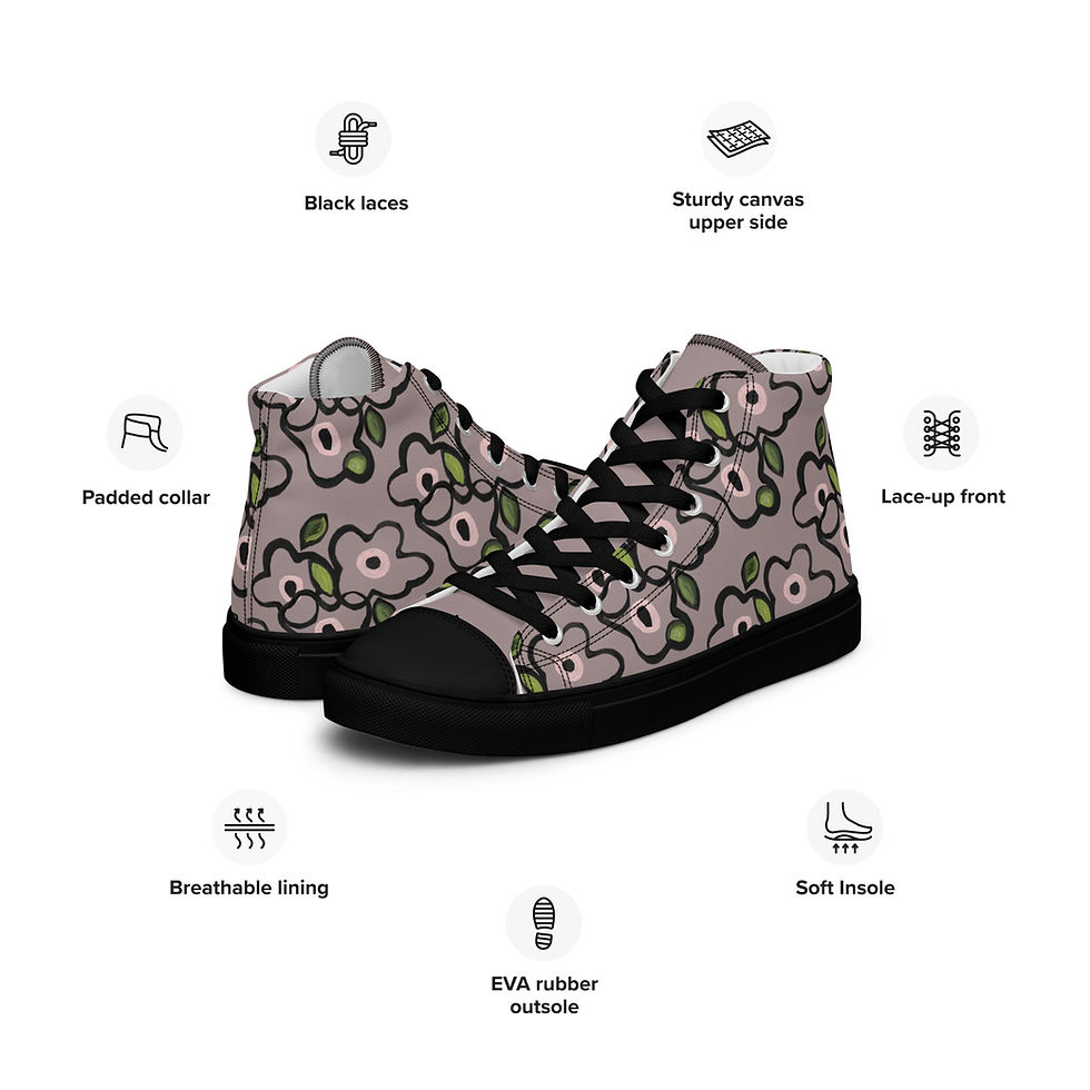 Thumbnail: Men's Gray Lilac* Tangles High Tops