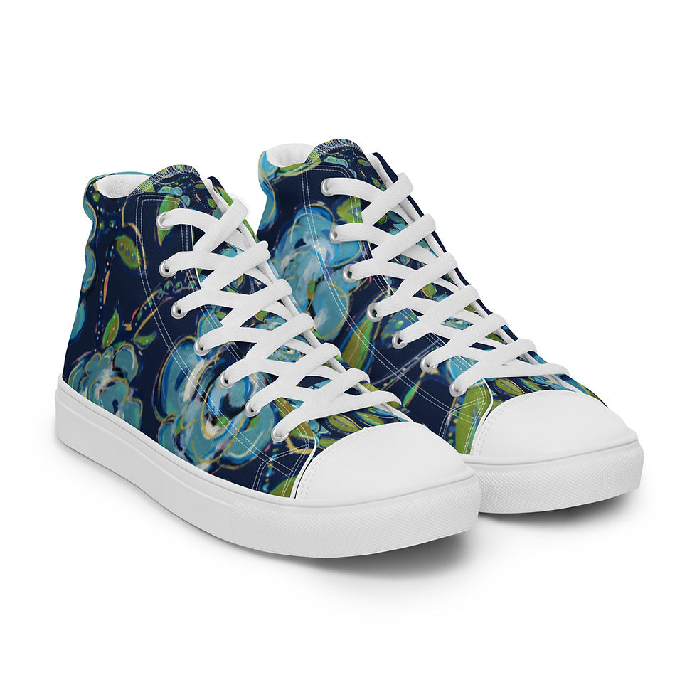 Thumbnail: Navy Roses Women’s High Tops