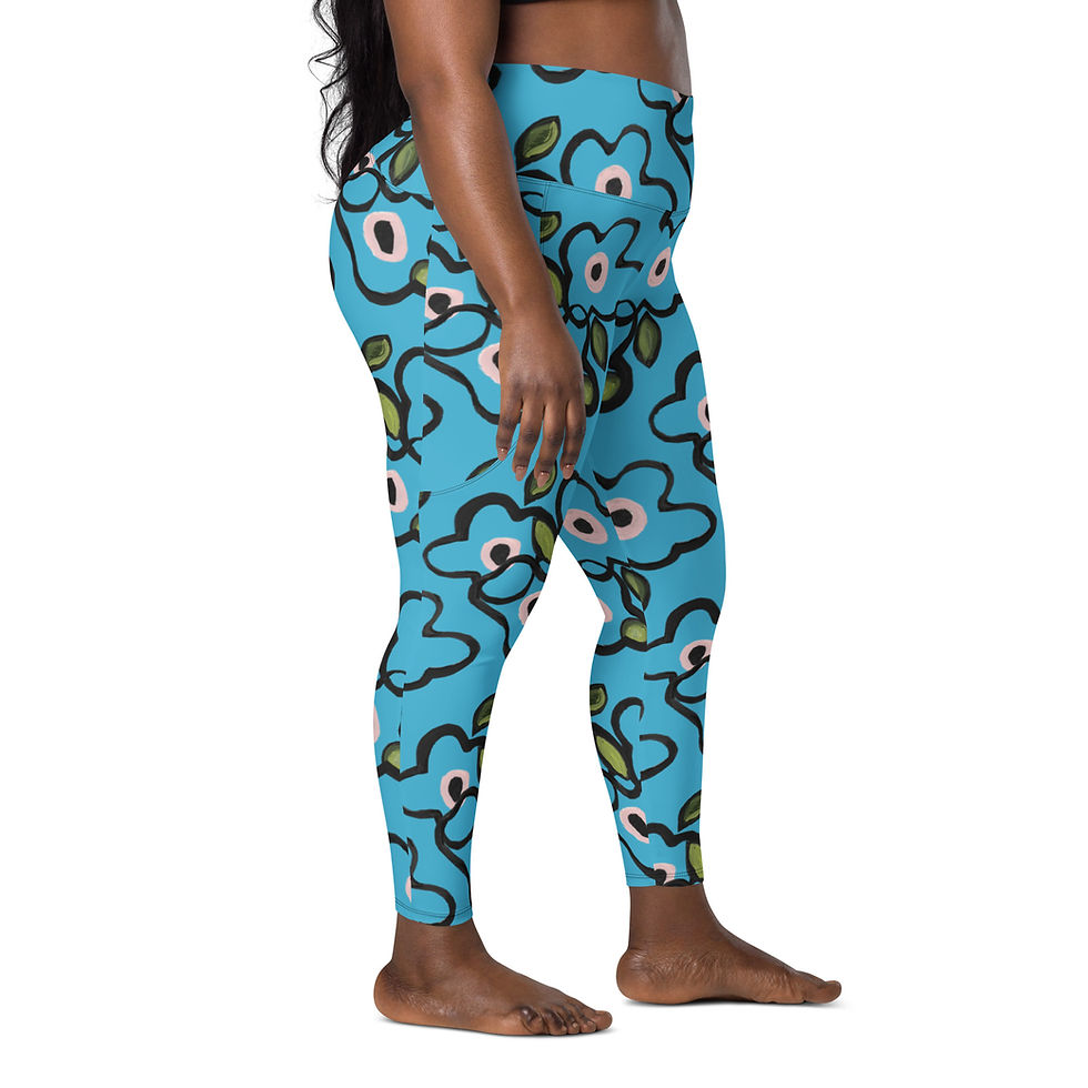 Thumbnail: Summer Sky Tangles REcycled-Poly Yoga Leggings w/Pockets