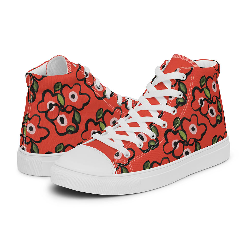 Thumbnail: Orange-Red Tangles Women’s High Tops