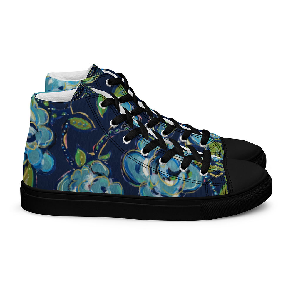 Thumbnail: Navy Roses Women’s High Tops