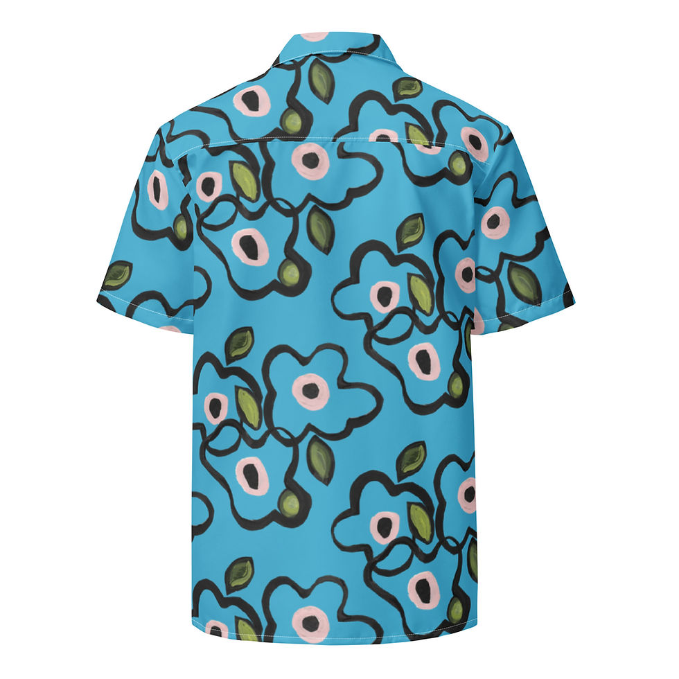 Thumbnail: Summer Sky Tangles  Aloha Shirt ( ReCycled-Poly Unisex)