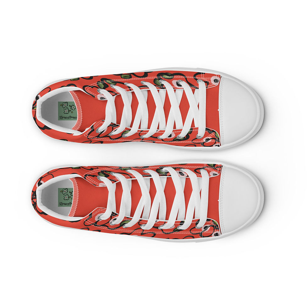 Thumbnail: Orange-Red Tangles Women’s High Tops