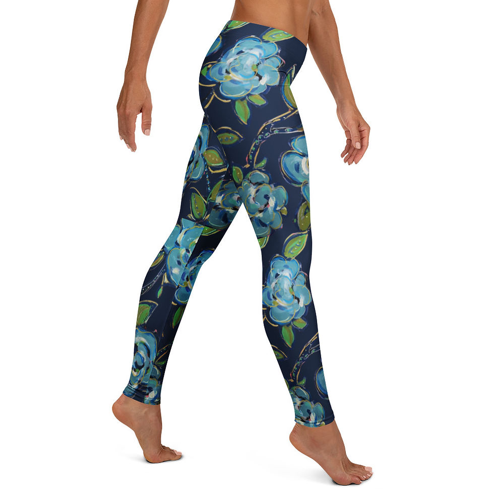 Thumbnail: Navy Blue Roses Leggings