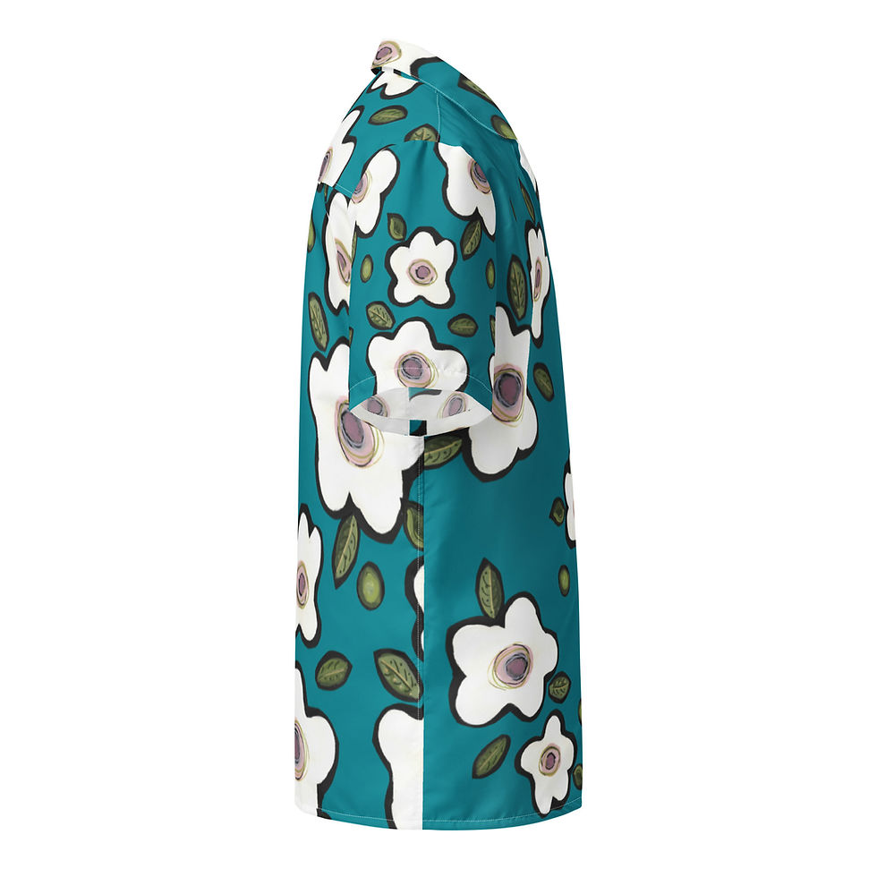 Thumbnail: Eastern Blue Maui Aloha Shirt ( ReCycled-Poly Uni-sex)