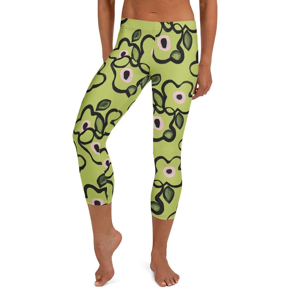 Thumbnail: Wild Willow Tangles Capri Leggings