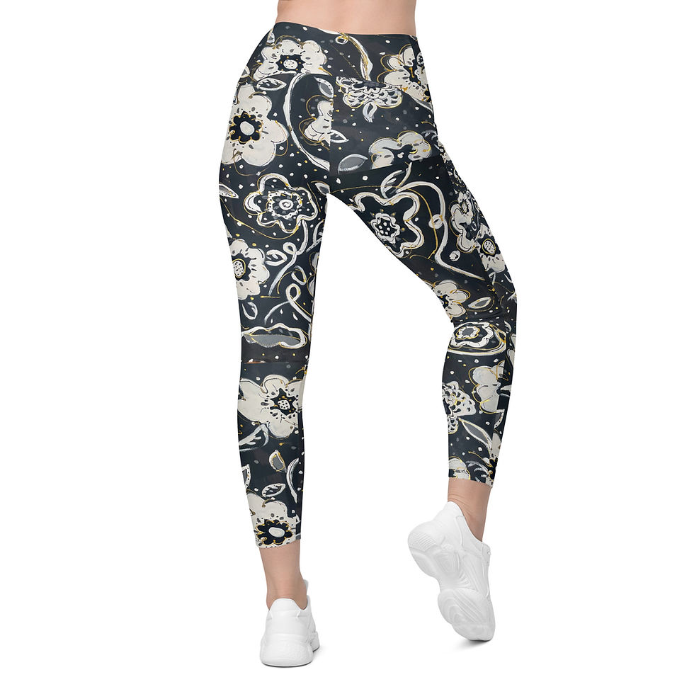 Thumbnail: Ivory & Ebony Recyled-Poly Yoga Leggings w/Pockets