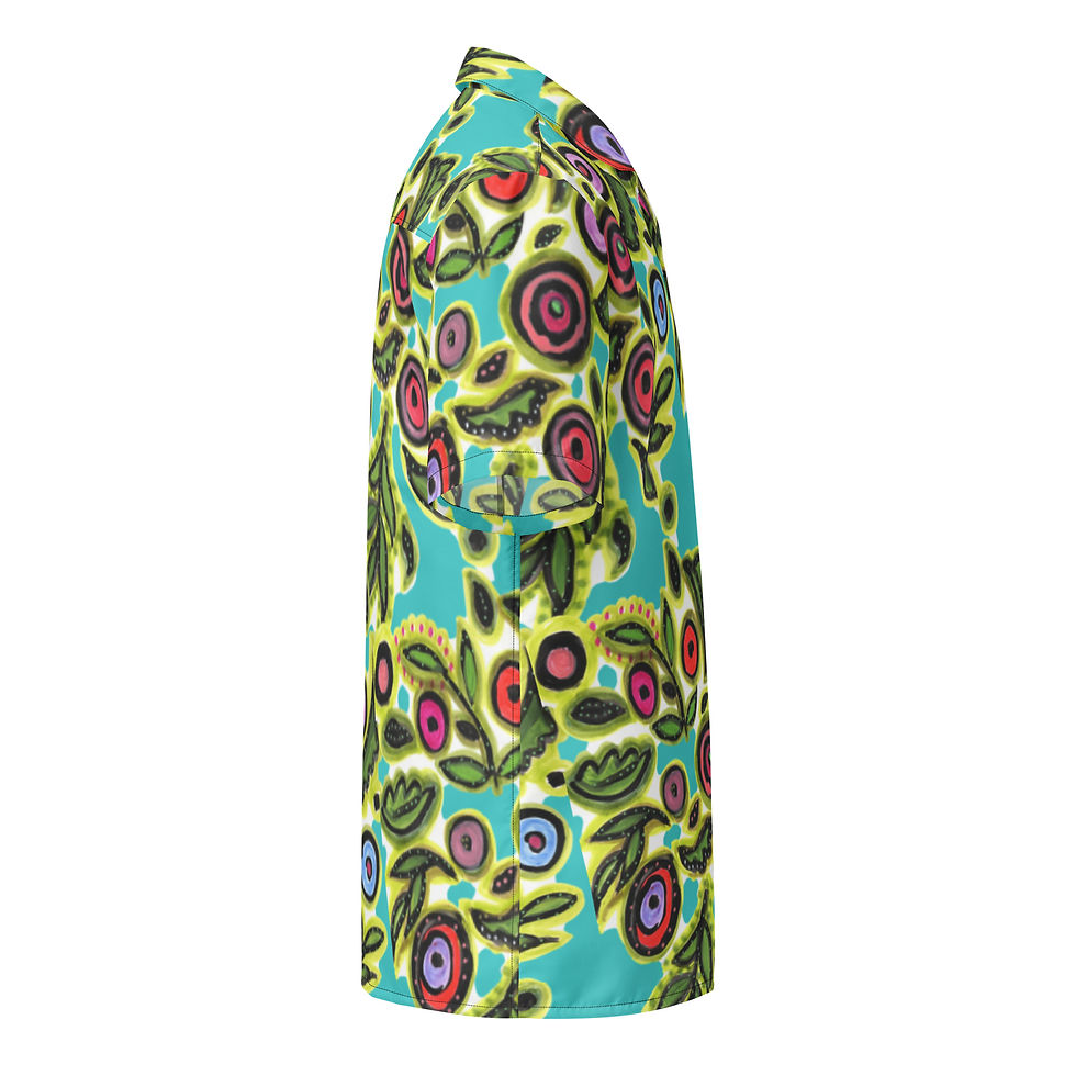 Thumbnail: Nevis Turquoise Unisex Aloha Shirt