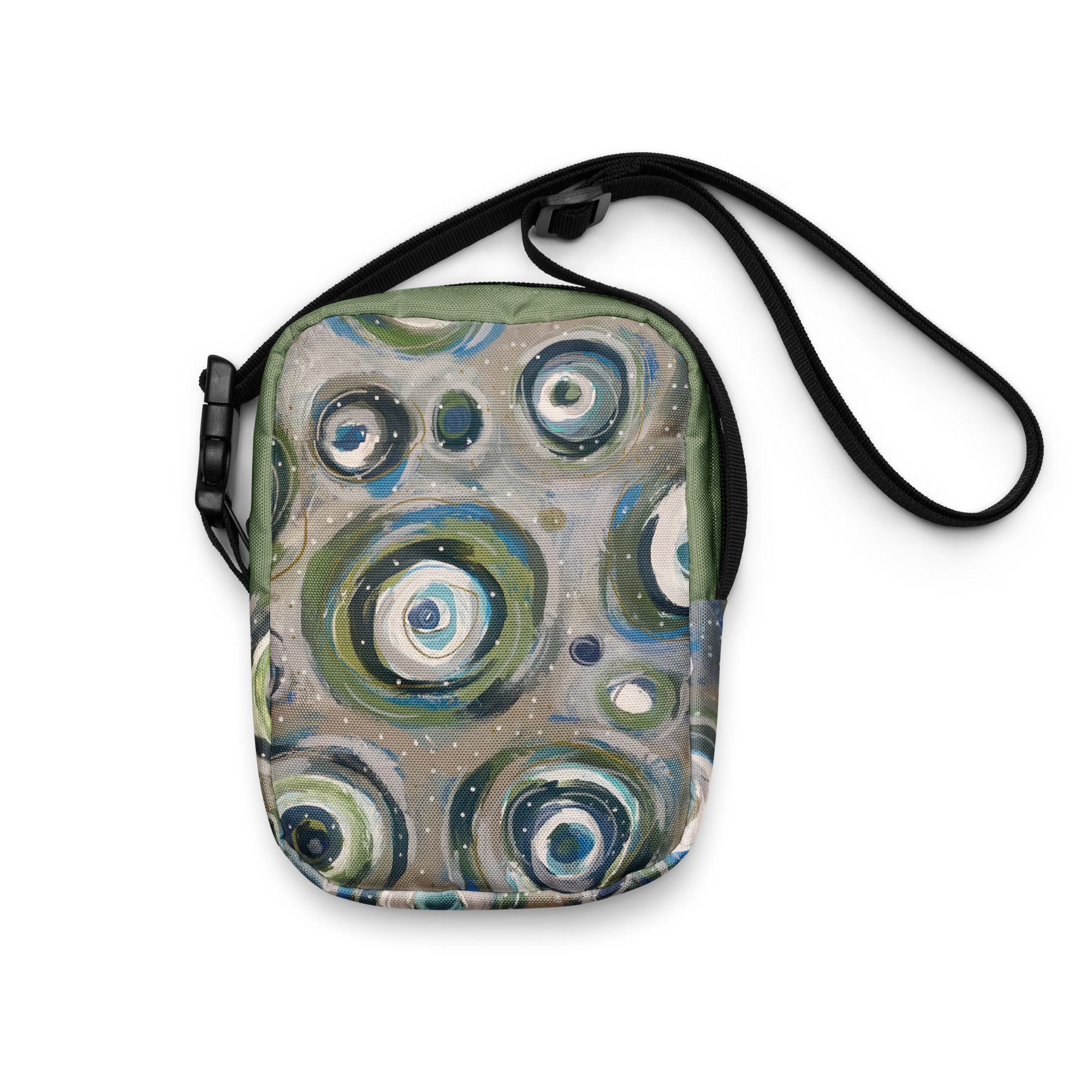 Snow on Green Crossbody Bag