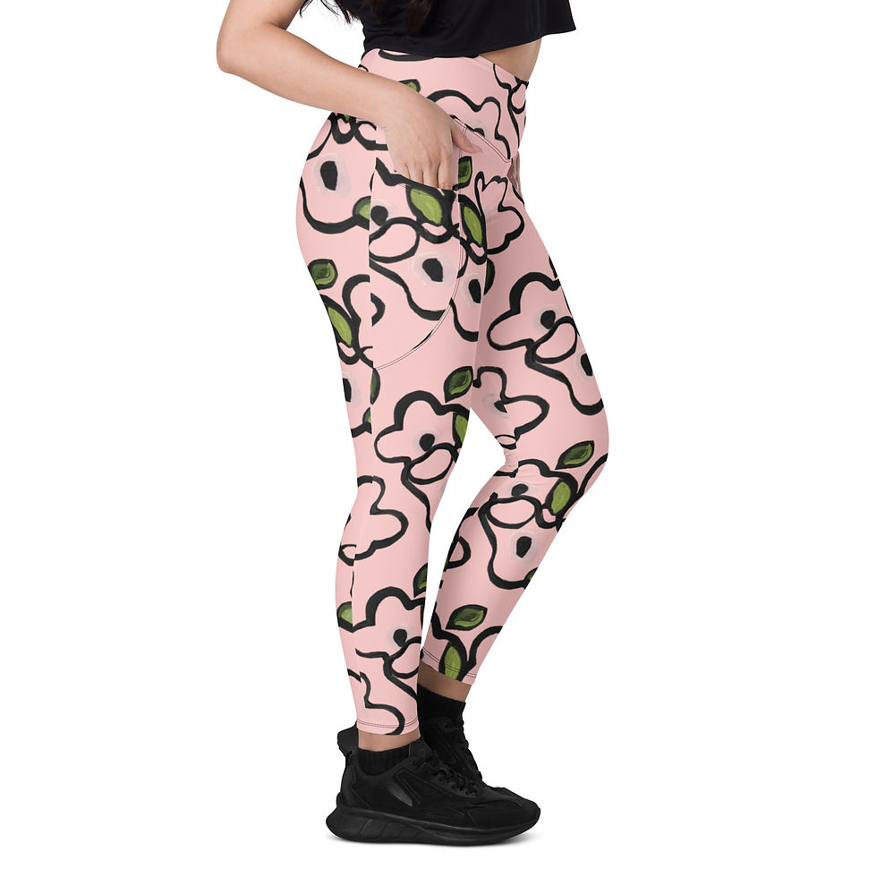 Thumbnail: Cosmos Tangles REcycled-Poly Yoga Leggings w/Pockets