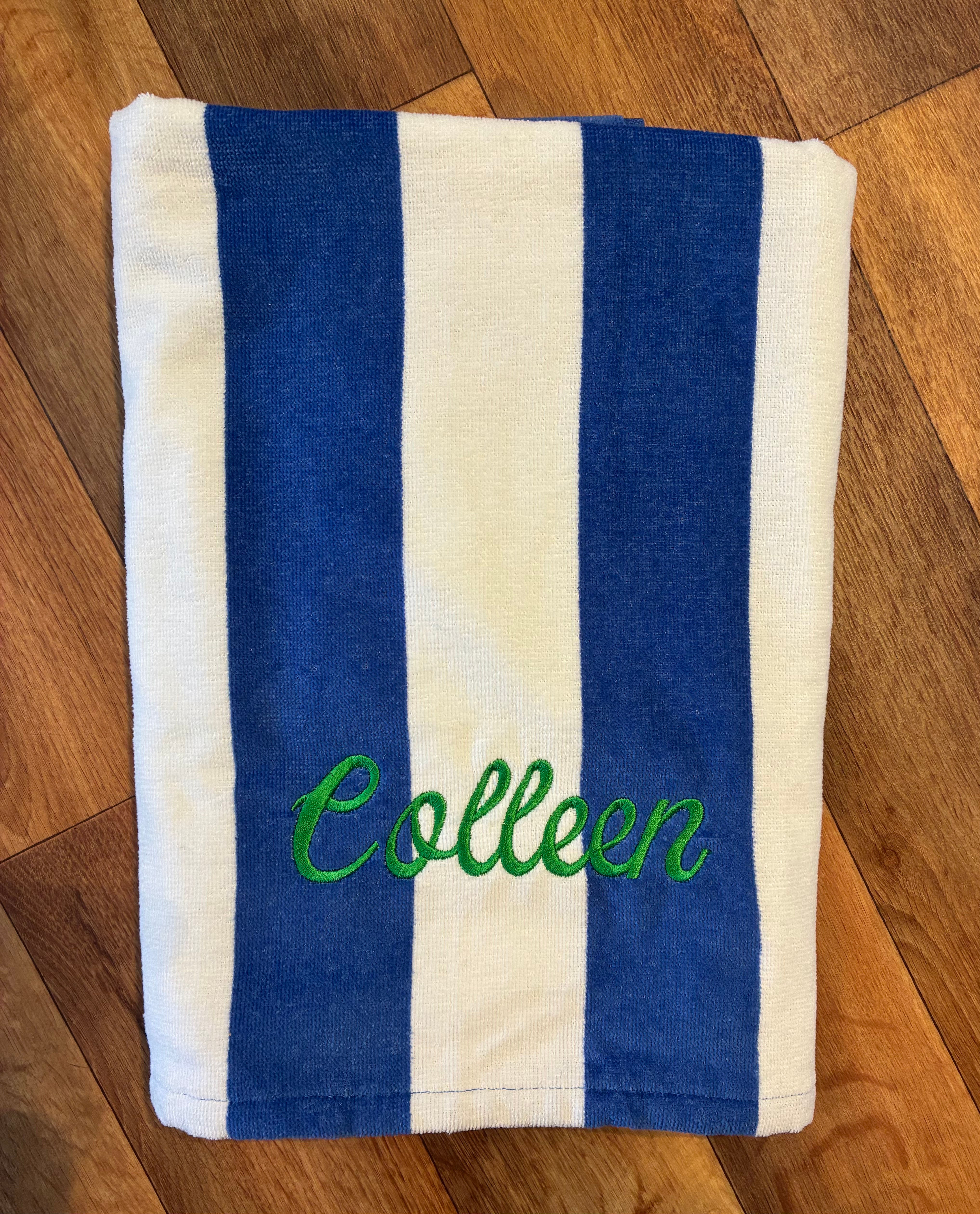 Premium Cabana Striped Terry Velour Beach Towel