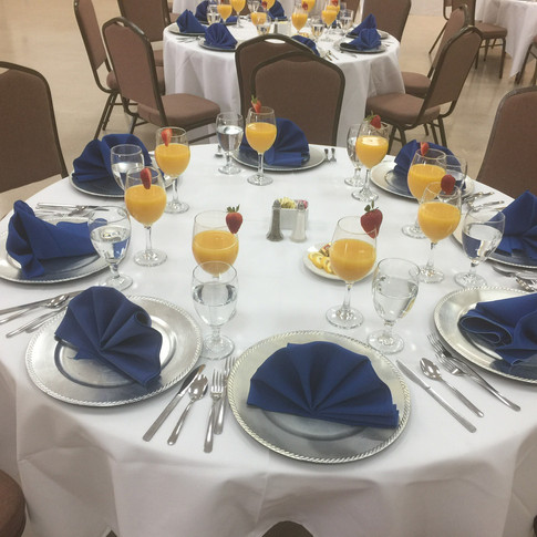 The beautiful table decor by BJ Smith Events of Tifton, GA