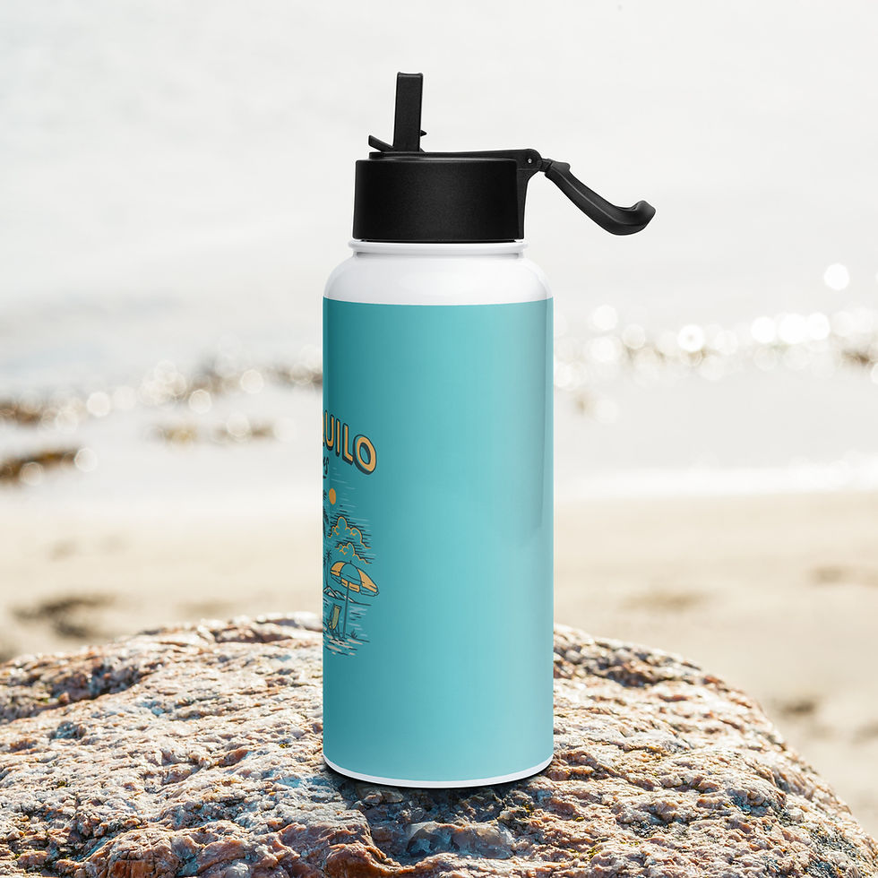 Thumbnail: Stainless steel water bottle with a straw lid