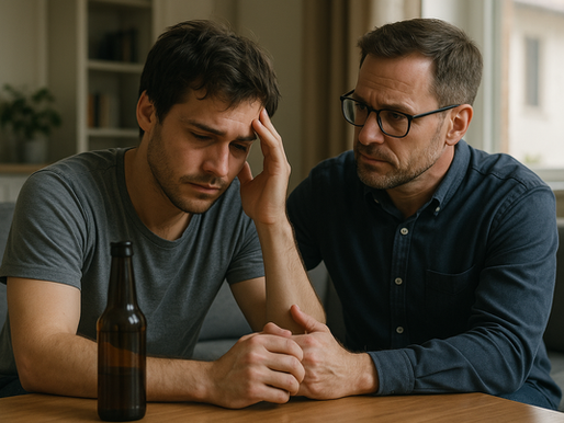A sober companion in Thailand beside a person in early recovery, offering supportive, one-on-one guidance.