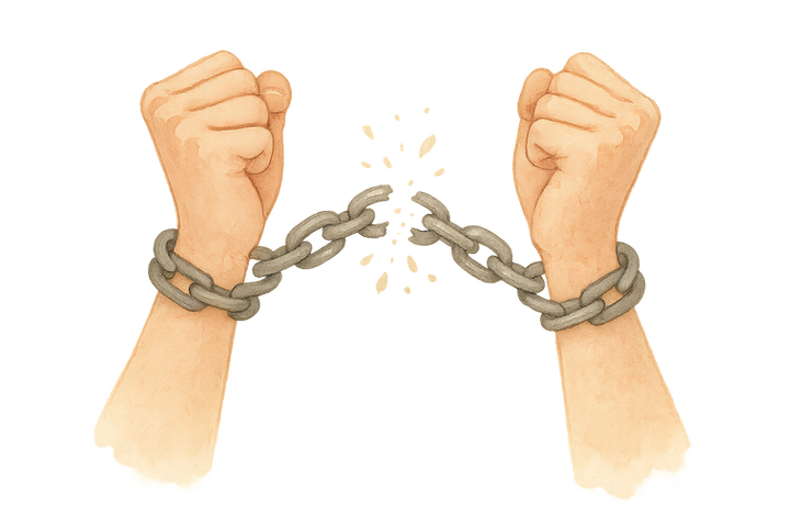 20250723_2328_Chains Breaking Elegantly_simple_compose_01k0w1pj2dft3s48rnga8q6xs0.png