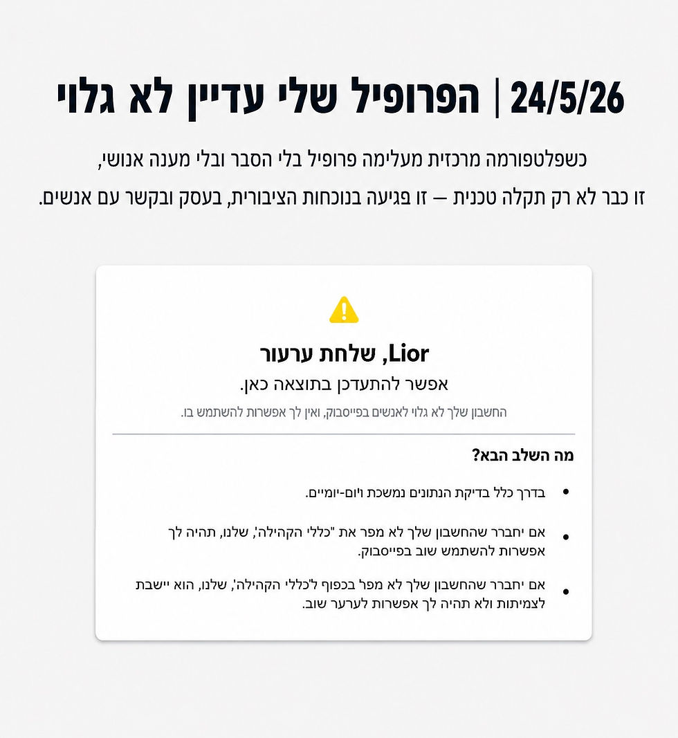 פייסבוק חסמה לי את הפרופיל, אבל הבעיה האמיתית גדולה הרבה יותר