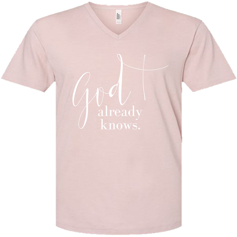 Thumbnail: V-Neck T-shirt  | God Already Knows (Click image to see all colors)