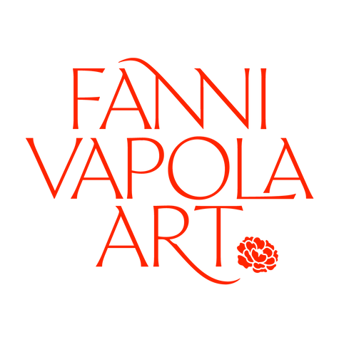 Fanni Vapola Art text and red flower