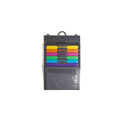 Smead Cascading Wall Organizer, 6 Removable Folder  Gray/Bright Pockets
