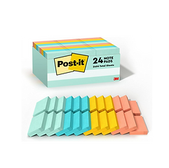 Post-it Notes, 1 3/8 in x 1 7/8 in, 24 Sticky Note Pads