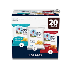 Cape Cod Potato Chips Variety Pack, 1 Oz, (Pack of 20)