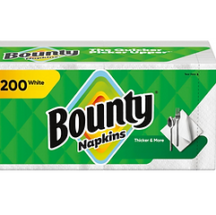 Bounty Paper Napkins, White, 200 Count