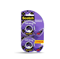Scotch Gift Wrap Tape, Invisible, 3/4 in. x 600 in., 2 Tape Rolls with Dispensers