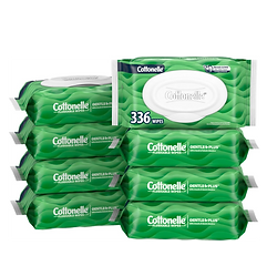 Cottonelle GentlePlus Flushable Wet Wipes with Aloe & Vitamin E, 8 Flip-Top Packs
