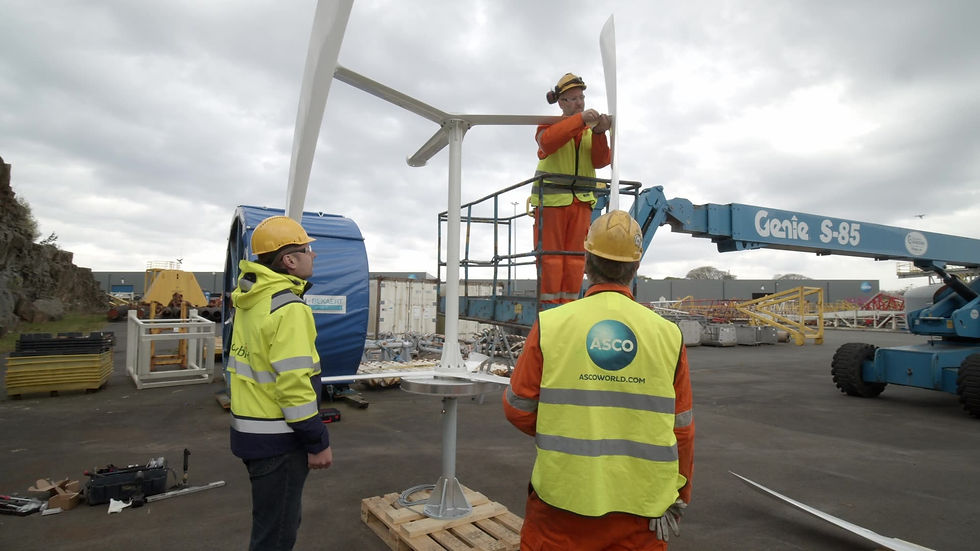 Energy Blade i konstruksjon i Farsund Havn