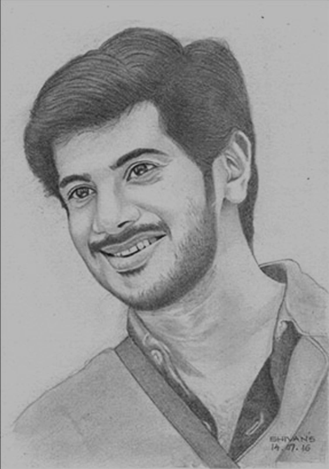 Handmade graphite pencil portrait of Dulquer Salman, Malayalam actor.