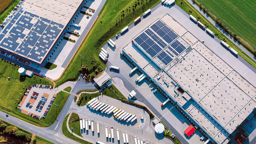 Aerial view of a depot