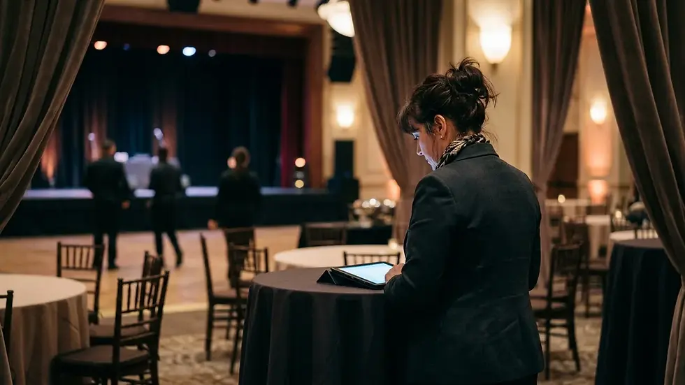 planning entertainment for a corporate event with professional event coordinator