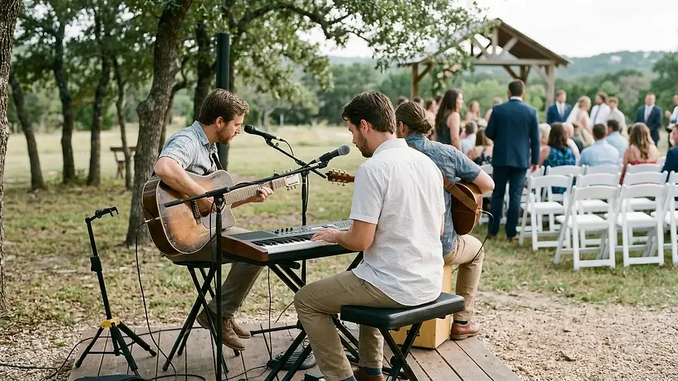 Live prelude music for a wedding ceremony that a wedding playlist can complement