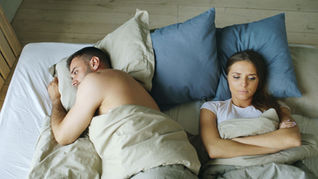 Couple experiencing erectile dysfunction problems. 