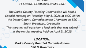 **Public Notice** Special Planning Commission Meeting Scheduled for May 5, 2026