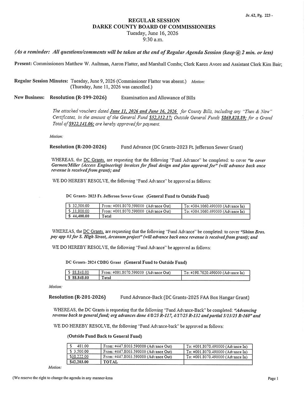 Session Agenda-Tuesday, June 16, 2026 