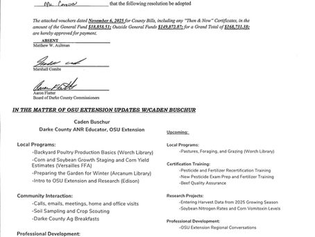 Session Minutes - Thursday, November 6, 2025