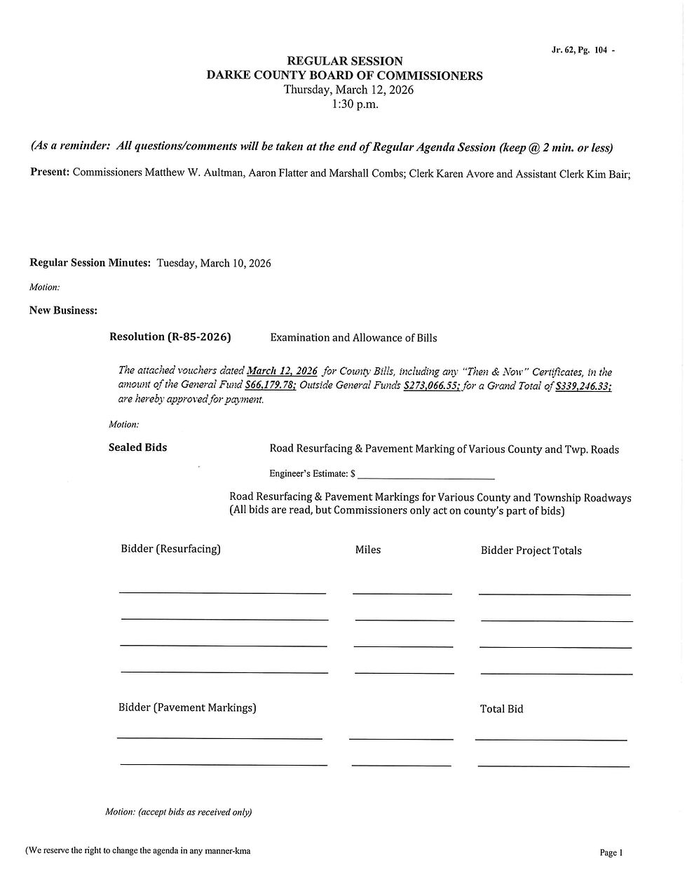 Session Agenda-Thursday, March 12, 2026