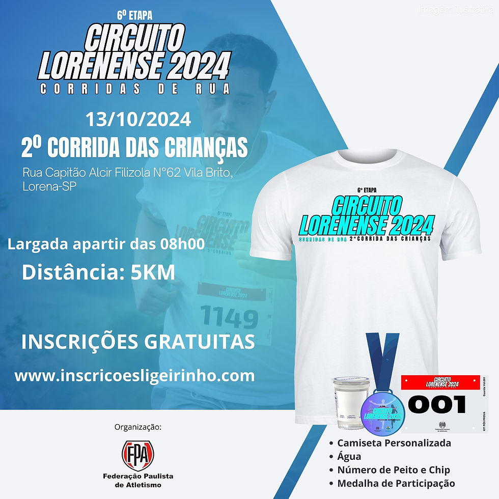 CIRCUITO LORENENSE DE CORRIDA DE RUA 2024 6° ETAPA (2° CORRIDA DAS CRIANÇAS)
