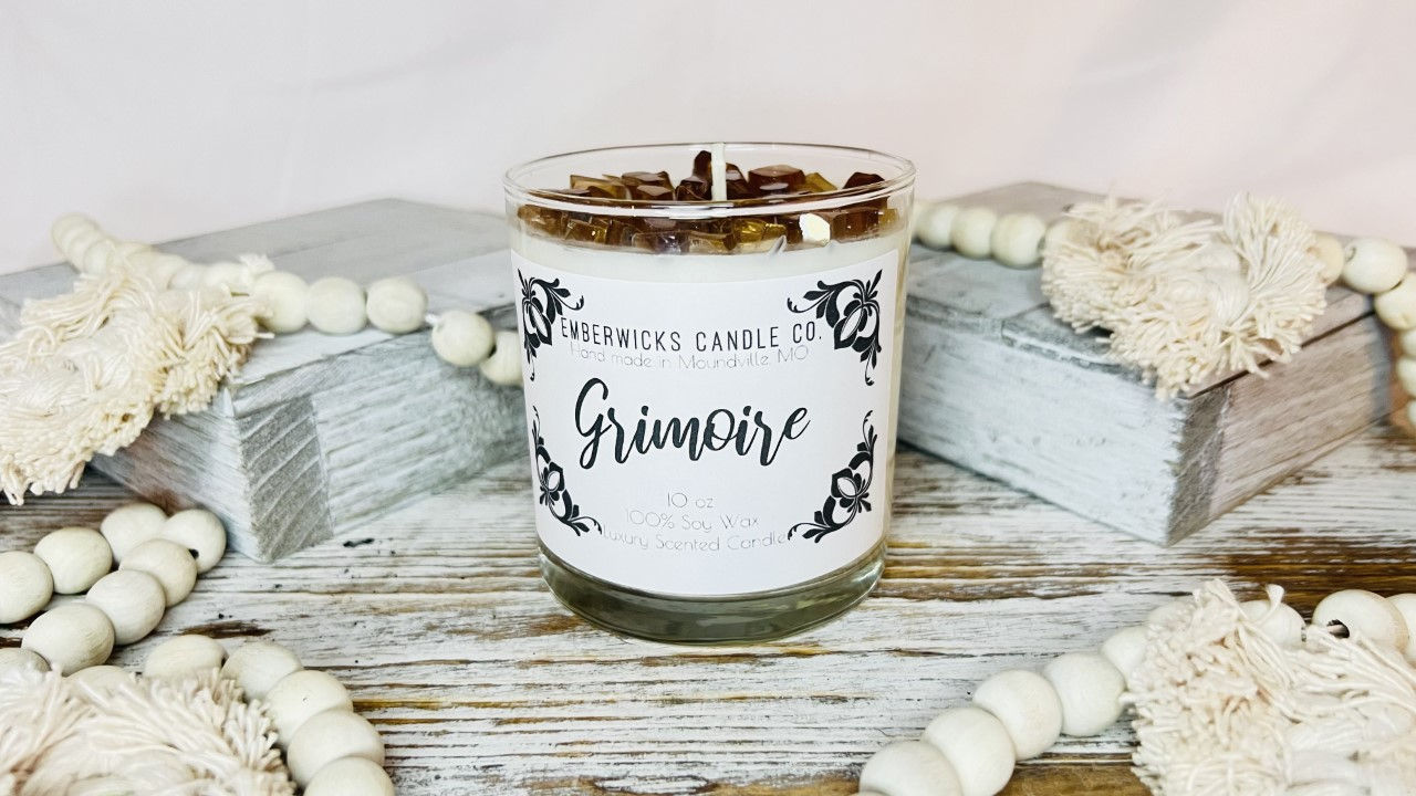 Grimoire Fire Glass Candle 10 oz