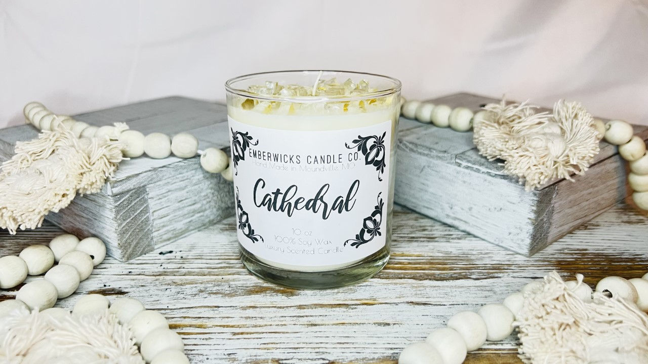 Cathedral Fire Glass  Candle 10 oz
