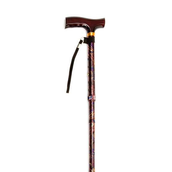 Thumbnail: Folding cane with wrist strap