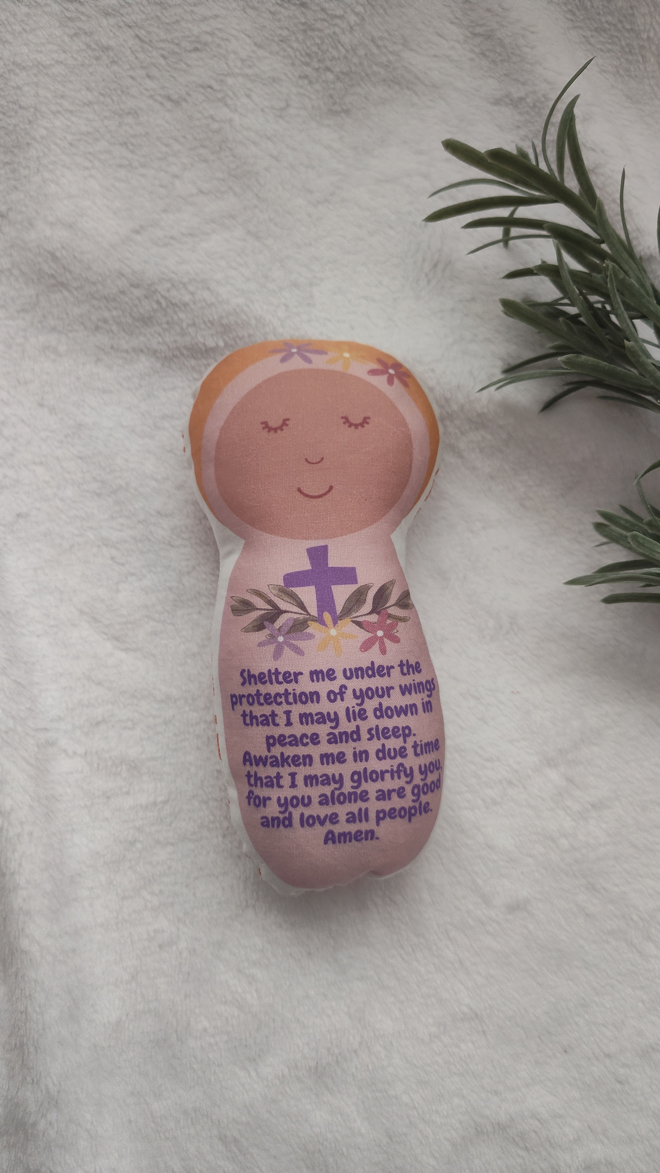 Stuffed Snuggle Doll With Prayer Orthodox Toys