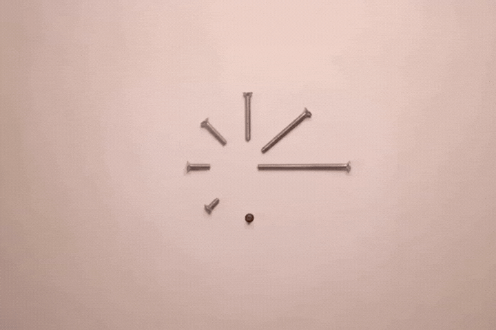 I used different size variations of screws to make this motion. Inspired by - _aghilhossei