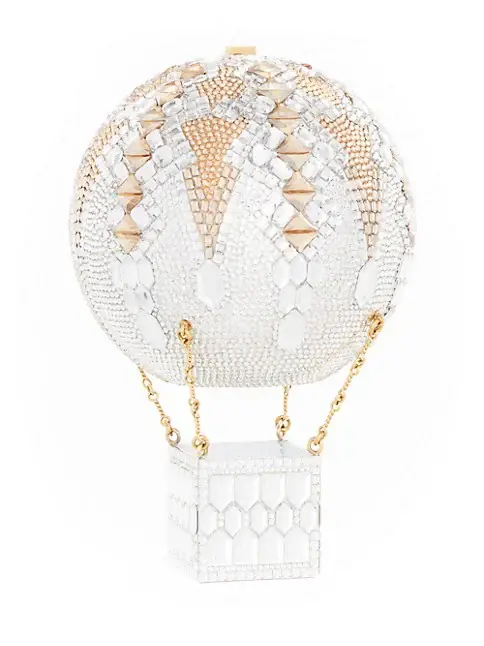 Judith Leiber Couture Hot Air Balloon Crystal Clutch On Chain