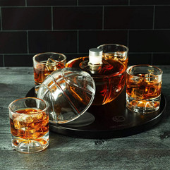 Basketball Decanter Set, Whiskey Scotch or Bourbon Decanter in Glass