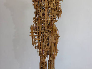 Architecture Sculpture by Ionel Alexandrescu | Expressionism Art on Wood |  l' omo del futuro